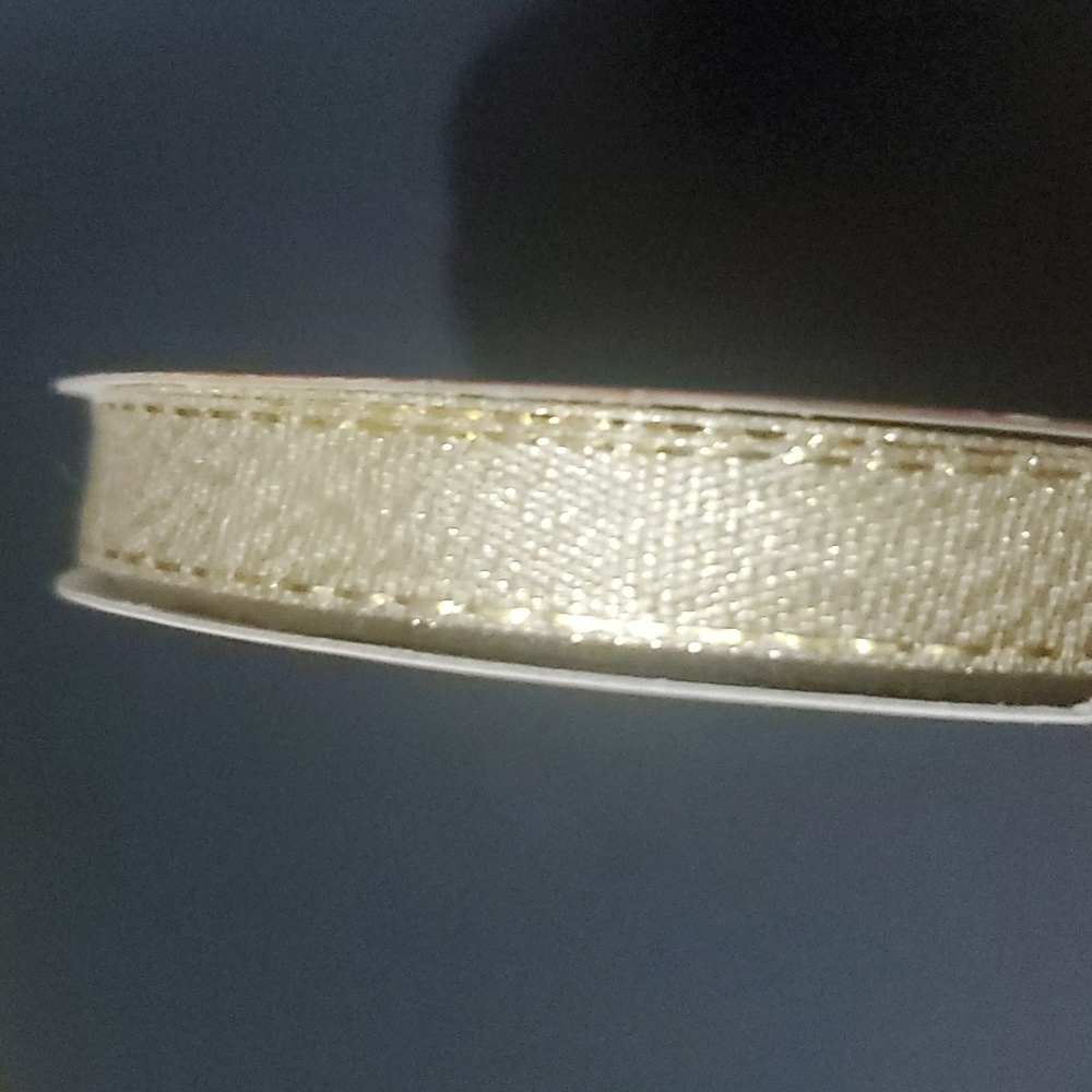 $2 Add-on Christmas Ribbon Gold .5"x3yd Metallic Trim